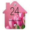 Roze tulpen - Klassiek Naambord Huisje klein -3d