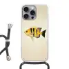 Geel - Vis - Strepen - Tropisch Hoesje iPhone 16 Pro Max met koord klein -3d
