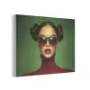 Vrouw - Groen - Bril - Aesthetic - Modern PET vilt klein -3d