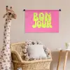 Bonjour - Roze - Fel groen Wandkleed katoen klein -wsfeer5_kind