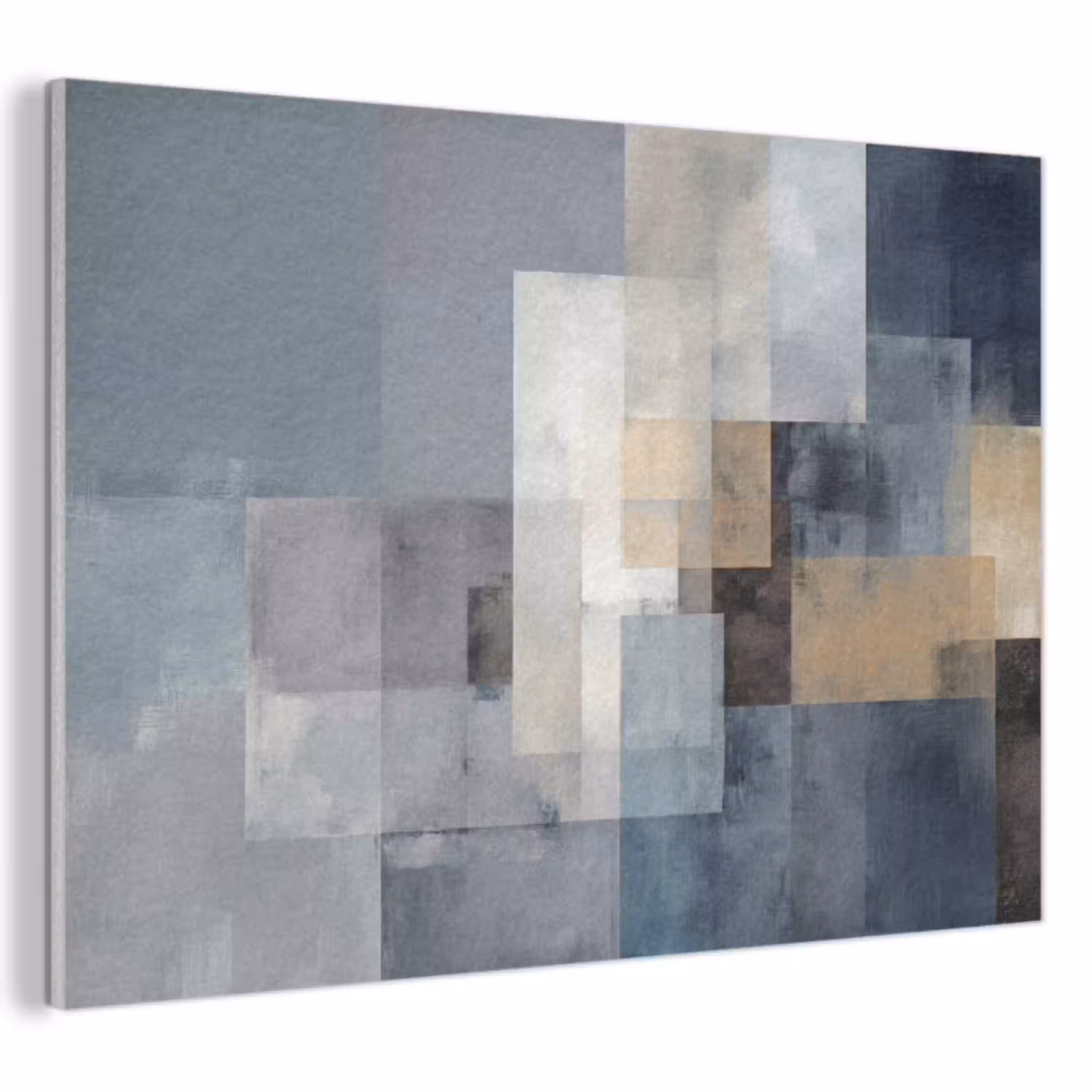 Rechthoeken - Abstract - Blauw PET vilt klein -3d
