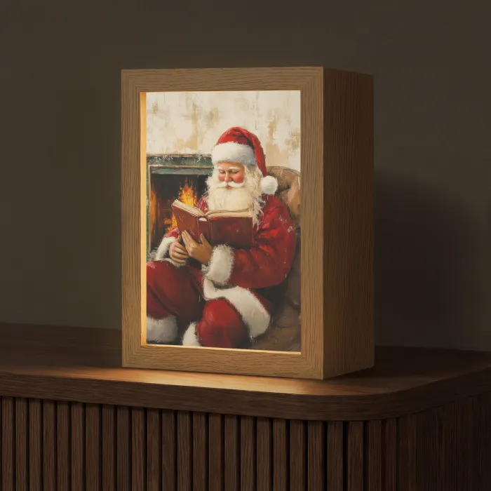 Kerst - Kerstman - Winter - Open Haard Light Box met kabel (Tafellamp) klein -z3d_website