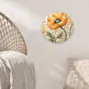 Klaprozen - Oranje - Mozaïek - Bladeren Wandcirkel kunststof plaat 5mm dik klein -sfeer5