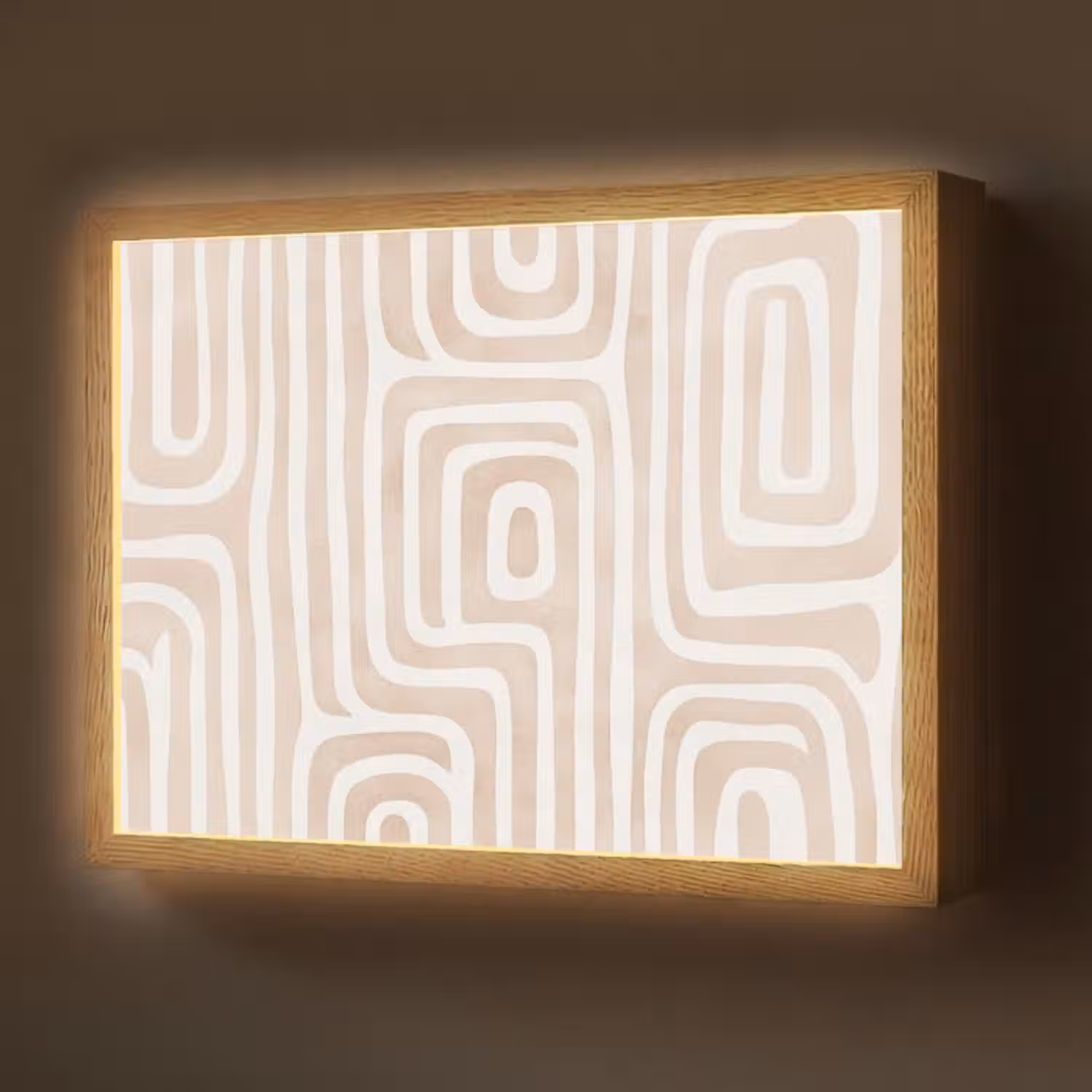 Lightbox - Wandlamp - Decoratief - Labyrint - Beige