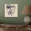 Minimalistisch - Lijnillustratie - Beige - Donkerblauw aluminium wit klein -sfeer2