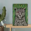 Panter - Zebrapatroon - Groen canvas 2cm klein -sfeer4