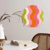 Banen - Golven - Kleurrijk - Verticaal Wandcirkel kunststof plaat 5mm dik klein -sfeer4