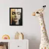 Abstract - Goud - Gezicht - Lippen fotolijst zwart zonder passe partout klein -usfeer4_kinderkamer