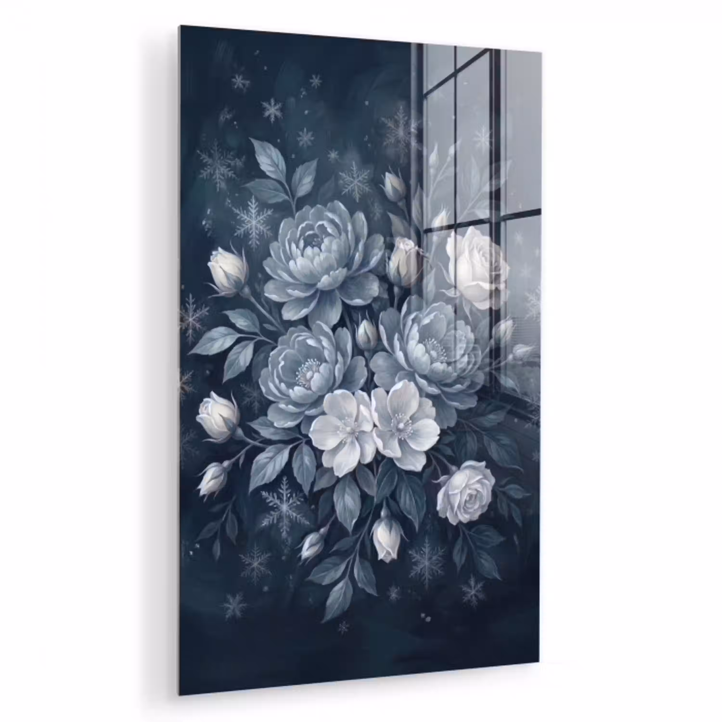 Bloemen - Boeket - Winter - Abstract - Blauw plexiglas 5mm klein -zzzproduct_nieuw