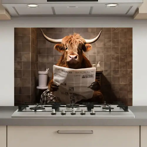 Schotse hooglander - Krant - Toilet keuken achterwand spatscherm klein -3d_website