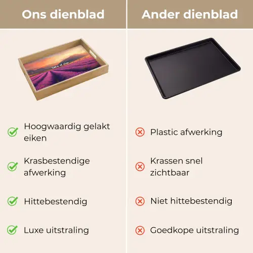 Lavendelveld - Quote - Zonsondergang Dienblad Rechthoek middel -USP_VergelijkingNL