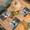 Varken - Schattig - Spaghetti - Zwart wit - Dier Placemat vinyl groot -zzsfeer5_Kitchenyeah-website