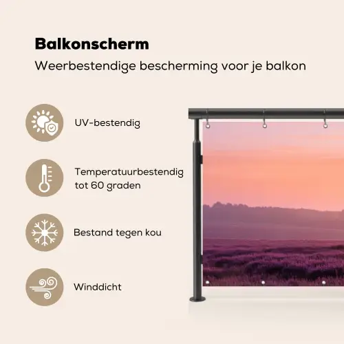 Boom - Heide - Zonsopgang Balkonbeschermer Duitsland klein -specs_NL