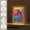 Dolfijn - Kleurrijk - Oceaan - Koraal Light Box met kabel (Tafellamp) klein -USP_NL