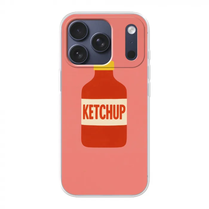 Ketchup - Fles - Rood - Minimalistisch Telefoonhoesje iPhone 17 Pro klein -3d
