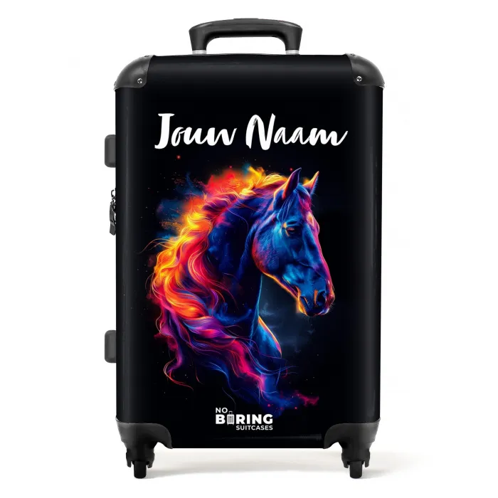 Zijaanzicht van een paard met vurige manen NBS - Medium koffer - Volwassenen Unisex middel -productfoto_recht