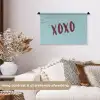 XOXO - Blauw - Rood Wandkleed katoen klein -sfeer1