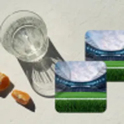 Voetbal - Stadion - Sport - Groen onderzetter kurk middel -sfeer4