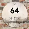 Geschilderd - Modern Naambord Rond klein -sfeer2