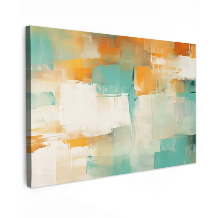 Kunst - Abstract - Blauw - Wit canvas 2cm klein -z3d