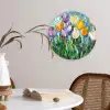 Mozaïek - Veld - Tulpen - Kleurrijk Wandcirkel plexiglas klein -sfeer4