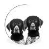 Honden - Bivakmuts - Zwart - wit Wandcirkel aluminium klein -3d