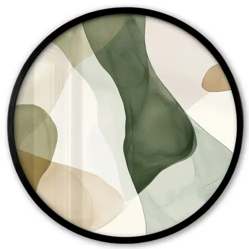Japandi - Abstract - Groen Fotolijst rond zonder passe partout klein -3d
