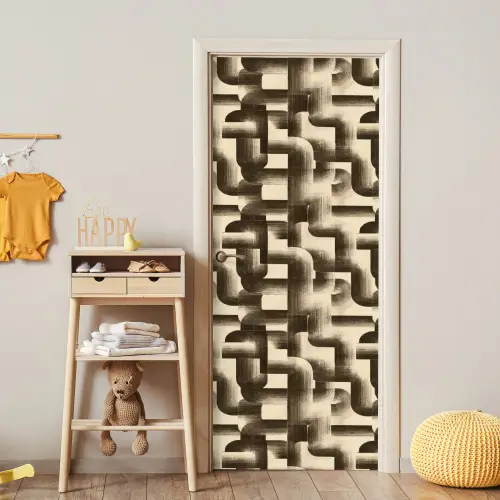 Abstract - Retro - Zwart deurposter klein 289 -sfeer4
