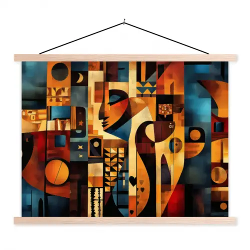 Figuren - Abstract - Symbolen textielposter latten blank klein -3d