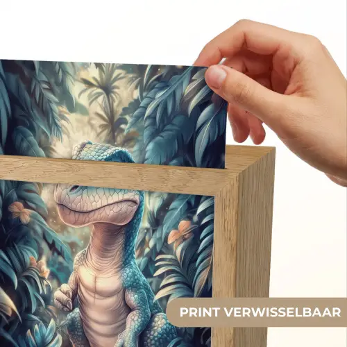 Dino - Jungle - Blauw Light Box met kabel (Kinderlampje) klein -USP_websiteprintNL
