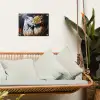 Luipaard - Oranje - Wit - Gras tuinposter los doek klein -sfeer7