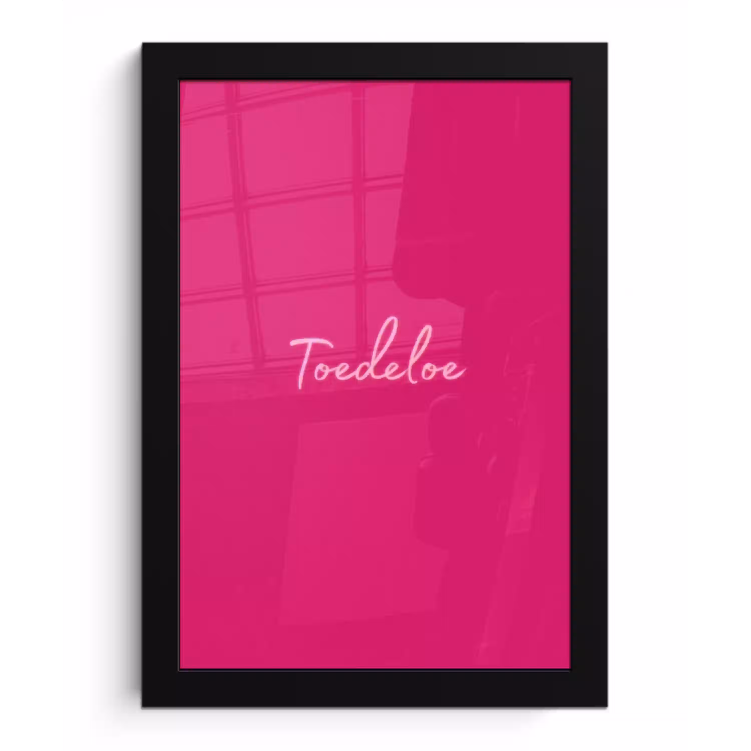 Toedeloe - Roze fotolijst zwart zonder passe partout klein -3d