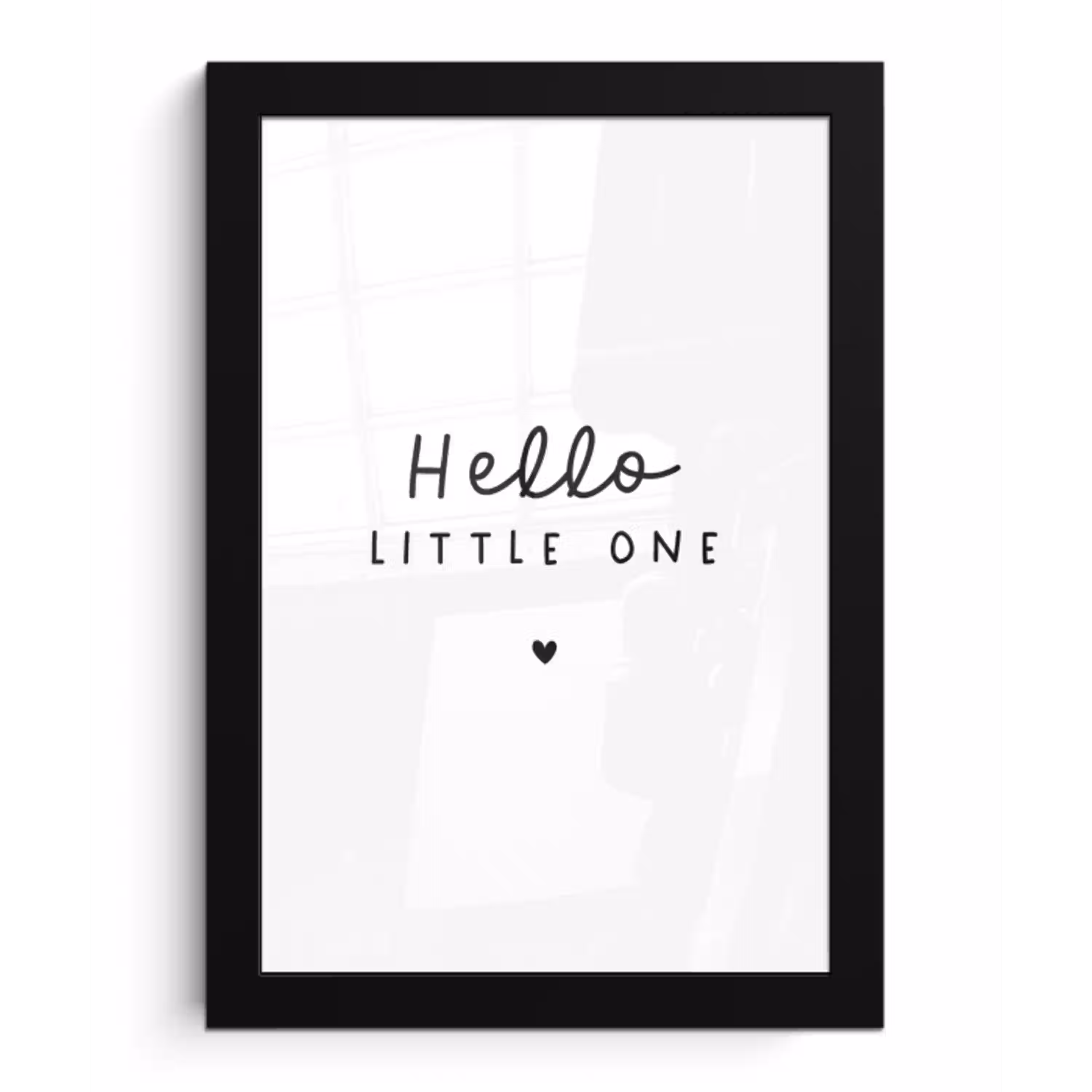 Quotes - Hello little one - Baby - Spreuken - Kinderen fotolijst zwart zonder passe partout klein -3d