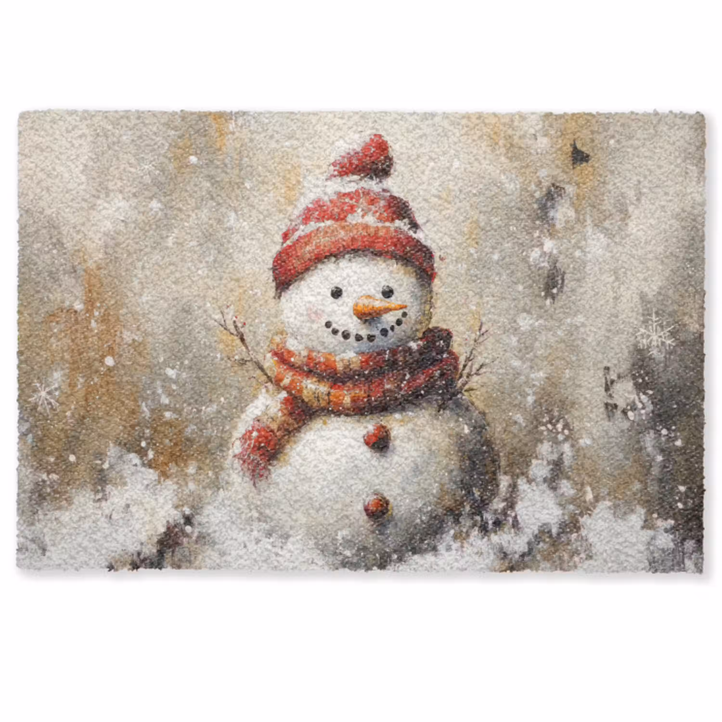 Sneeuwpop - Winter - Sneeuw - Beige Deurmat klein -zkaufland3d
