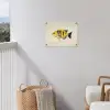 Geel - Vis - Strepen - Tropisch tuinposter los doek klein -sfeer8