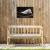 Paarden - Zwart - Wit - Kudde Tuinposter op houten frame 2 cm dik klein -sfeer4