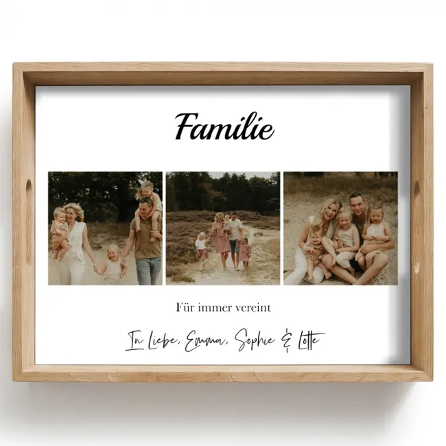 Personalisierte Tablett - Familie - Fotocollage - 3 Fotos