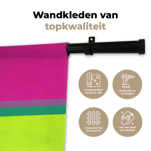 Strepen - Modern - Kleurrijk Wandkleed katoen klein -sfeer2