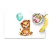 Leeuw - Baby dier - Blauwe ballon Placemat vinyl groot -zzzproduct_Kitchenyeah-website