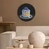 Pannenkoeken - Blauwe Bessen - Bord Akoestische PET Vilt - Rond klein -sfeer1