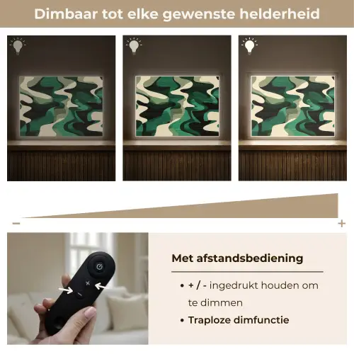Abstract - Camouflage - Groen Light Box met batterij (Wandlamp) middel -USP_dimbaarNL
