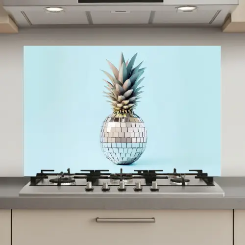 Blauw - Ananas - Disco - Discobal keuken achterwand spatscherm klein -3d_website