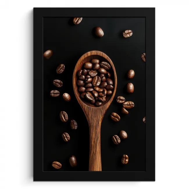 Hout - Zwart - Koffiebonen KitchenYeah - Keuken - Fotolijst klein -3d