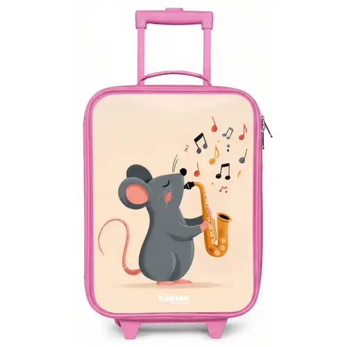 Muis - Saxofoon - Muziek Kinderkoffer - Roze klein -zz3dotto