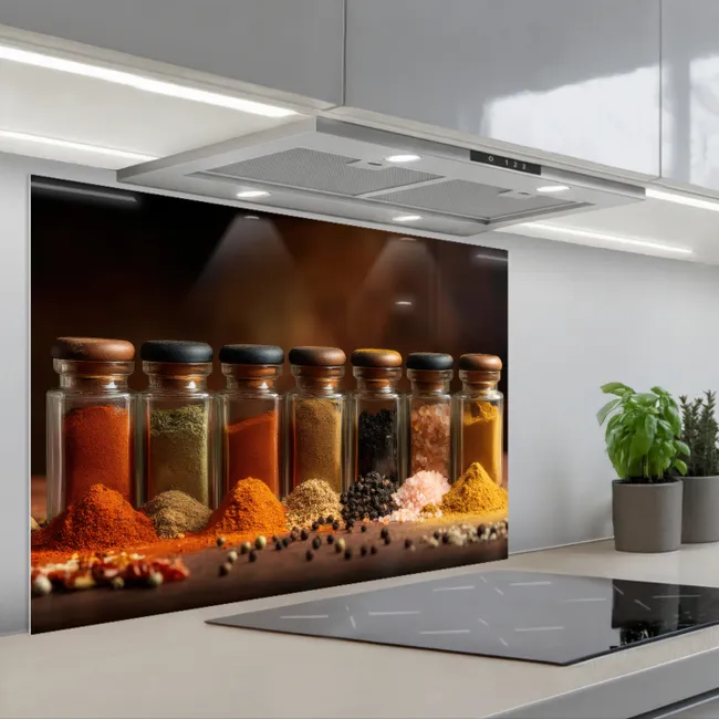 Kitchen Splashback - Jars - Herbs - Spices - Grains
