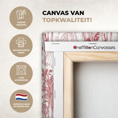 Dieren - Abstract - Rood canvas 2cm xxl 828 -sfeer2