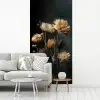 Boeket - Bloemen - Licht - Zwart fotobehang vinyl groot -woonkamer