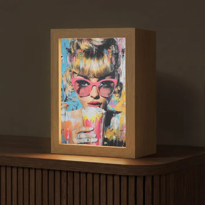 Zonnebril - Vrouw - Kleurrijk - Verfspetters Light Box met kabel (Tafellamp) klein -z3d_website