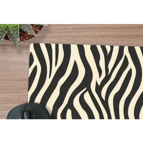 Zebra - Print - Klassiek - Zwart muismat rubber klein 262 -closeup
