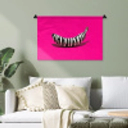 Banaan - Zebraprint - Roze Wandkleed katoen klein -sfeer7